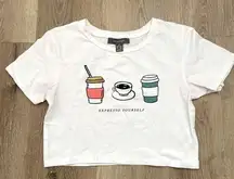 “Expresso Yourself” Crop Top / Graphic tee, Size Medium