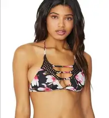 Frankie's Sienna Bikini Top in Black Lotus NWT