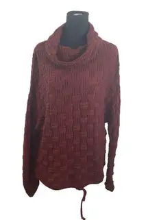 Bella Luxx Cowl Neck Basket Weave Woven Sweater Size M