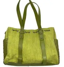 kenneth cole bag green fabric tote