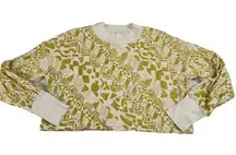 Amadi Cropped Sweatshirt Women Size Small Yellow Anthropologie Mock Neck