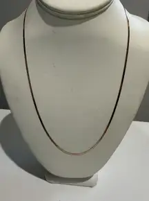 20"‎ Rose Gold Plated 925 Sterling Silver Herringbone Chain Flat Necklace