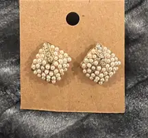 Elegant Gold Pearl Stud Earrings