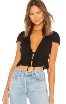 Tie Front Drawstring Top