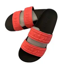 Victoria’s Secret Pink Graphic Logo Double Strap Slides.