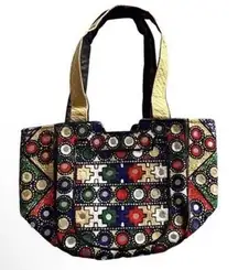 Unique Mirrored Tote Bag Blue Red Green White Bag Medium Pakistan NWOT
