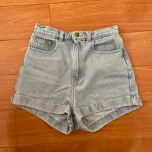 Light Blue High Waisted Denim Shorts