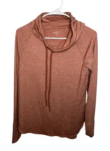 Athleta XS Orange Cowl Neck Long‎ Sleeve Pullover Top Tunic