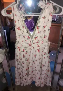 Floral Low V Open Back Dress