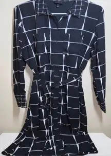 Who What Wear Black White Pattern Formal Dress