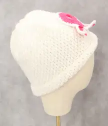 Pink Ribbon Cable Knit Y2K Vintage Breast Cancer Beanie Cap Hat OS