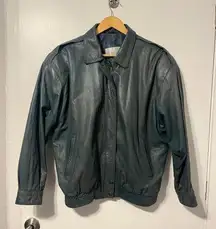 Nordstrom Point of View Vintage Women's Leather Bomber Jacket Size X Large