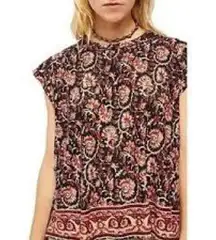 Free People orange floral patterned high-low crop top / XS / Excellent condition