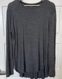 Nordstrom Halogen Striped Long Sleeve Shirt Black & White Size Medium