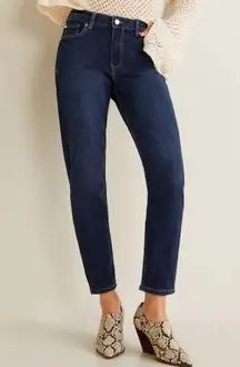 Mango Relaxed Lonny Girlfriend‎ Ankle Crop Jeans Blue Denim Womens Size 8…