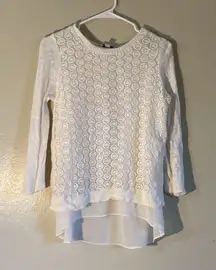 Geometrical knitted Cardigan 3/4th Sleeve Button Blouse Size Small