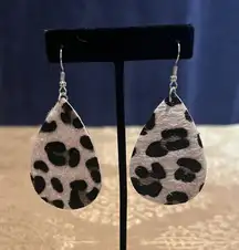 Soft Felt Cheetah Print Dangle Earrings