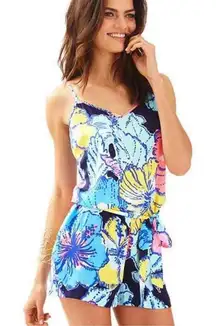 Lilly Pulitzer DEANNA TANK TOP ROMPER Bright Navy Pop Up Big‎ Flirt Size Small
