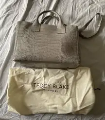 Clean Teddy Blake handbag Bella Croco 12" light grey Italy made