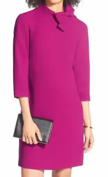 Eliza J Bow Neck Crepe Shift Dress