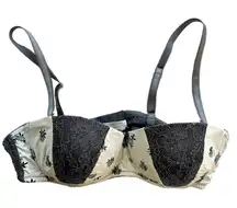 Blush Floral Lace‎ Trim Padded Underwire Bra 36B Feminine Fairycore Cottagecore