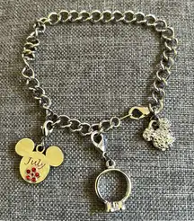 Disney VINTAGE Silver Tone Bracelet With Charms