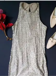 Gold Sequin Mini Dress