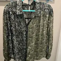 Free people animal  paisley floral print sheer