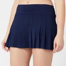 ID IDEOLOGY PLEATED WOMEN ACTIVE SOLID SKORT SZ LG NAVY BLUE NEW NWOT A-39