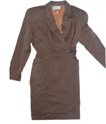 Vintage 90s Tahari blazer jacket dress size 2‎ brown