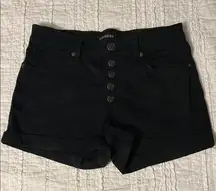 Express Women's Black Button-Up Shorts