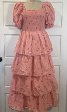 LoveShackFancy x Target Collab Ruched Bodice Maxi with tiered bottom XXS