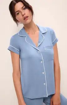 Eberjey gisele tencel modal pajamas shirt top short sleeve wedgewood relaxed