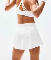 Athleta Ace Advantage High Rise 13 1/2" Skort White Tennis Skirt XL