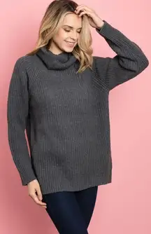 Gray Turtleneck Sweater L