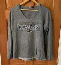 NFL Baltimore Ravens Football Team Size Large Gray Hoodie Unisex Sweatshirt