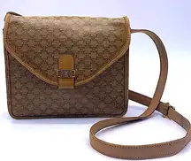 • Celine Vintage Macadam Triomphe canvas and leather shoulder bag