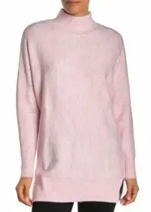 Magaschoni Dolman Sweater Top Mock Neck Pullover Heather‎ Pink Size L NWT