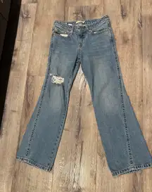 Levis Premium Noughties Bootcut Jeans Women's Size 30 Distressed Denim Light Was