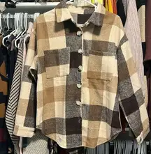 NWOT Brown Flannel Shacket