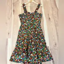 1970s Sears JR Bazaar Corduroy Floral Dress