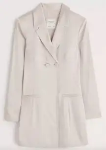 Abercrombie & Fitch  Tan Camel Neutral Satin Blazer Dress Size S