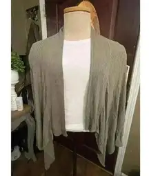 Cupio Size Sm Olive Green Waffle Open Front Cardigan