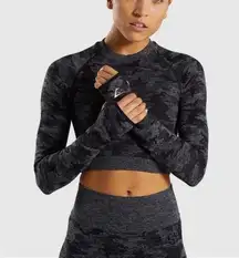 GYMSHARK Adapt Camo Seamless Long Sleeve Crop Top