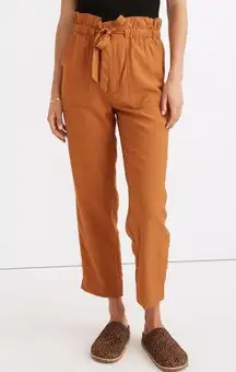 Madewell NWT  Dunaway Paperbag Flowy Belted Pants in Copper Penny Size Small NEW