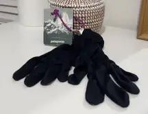nwt PATAGONIA womens lightweight capilene glove liners M black