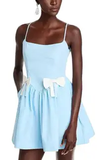 NWT Ciao Lucia Neroni Dress Ice Blue Silk Faille Mini Dress Bell Skirt Sz S $365