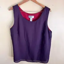 Adrianna Papell  Evenings Womens Dressy Lined Dark Purple Tank Size 2X Formal