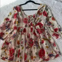 Fun & Flirt Floral Blouse - White and Pink