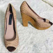 STEVEN Noisey Platform Pumps Size 7.5 Chunky Neutral Statement Shoes